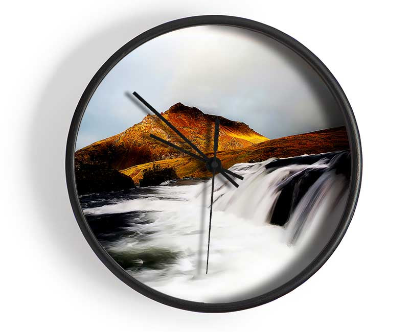 Rainbow Mountain Falls Clock - Wallart-Direct UK