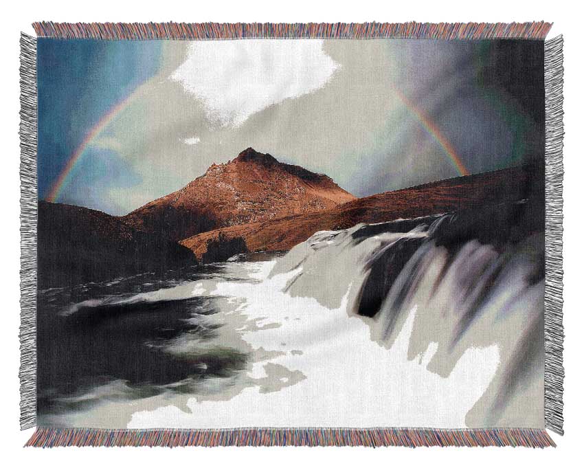 Rainbow Mountain Falls Woven Blanket