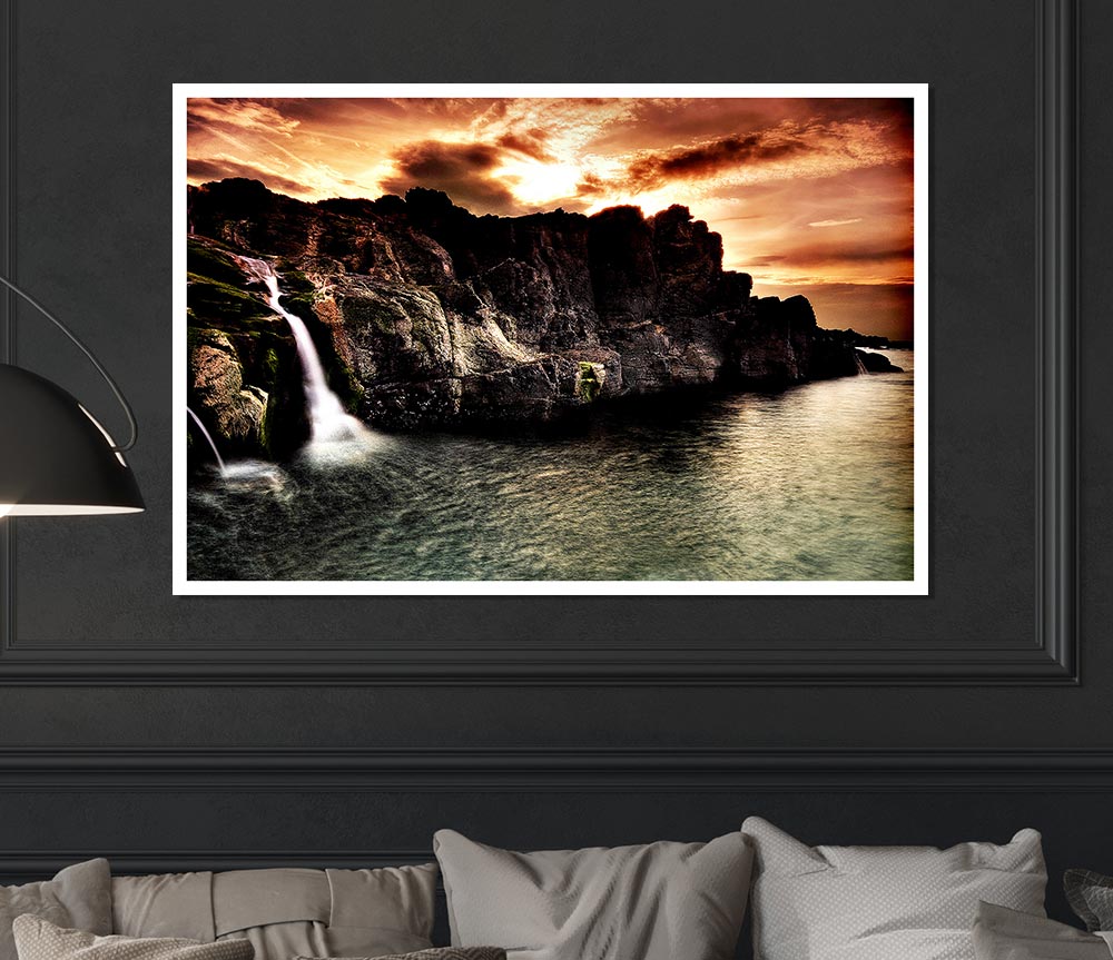 The Cliffs Into The Sea Print Poster Wall Art