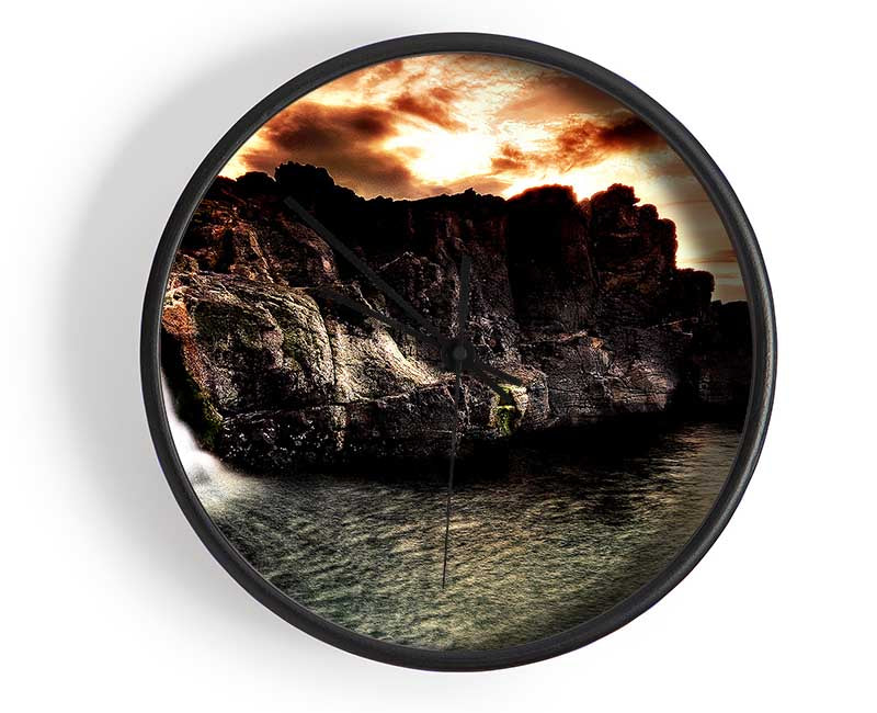 The Cliffs Into The Sea Clock - Wallart-Direct UK