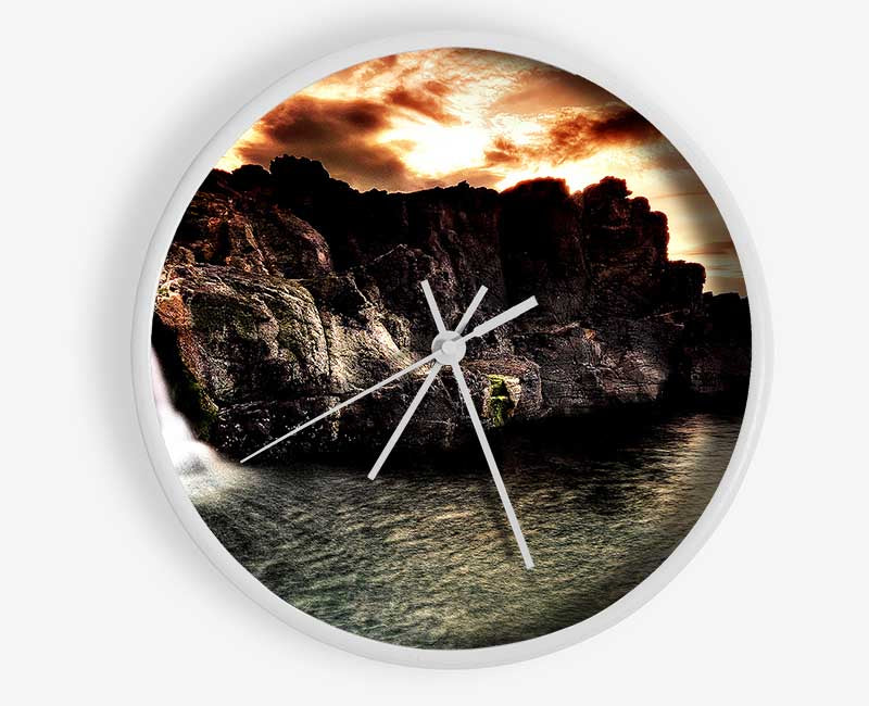 The Cliffs Into The Sea Clock - Wallart-Direct UK