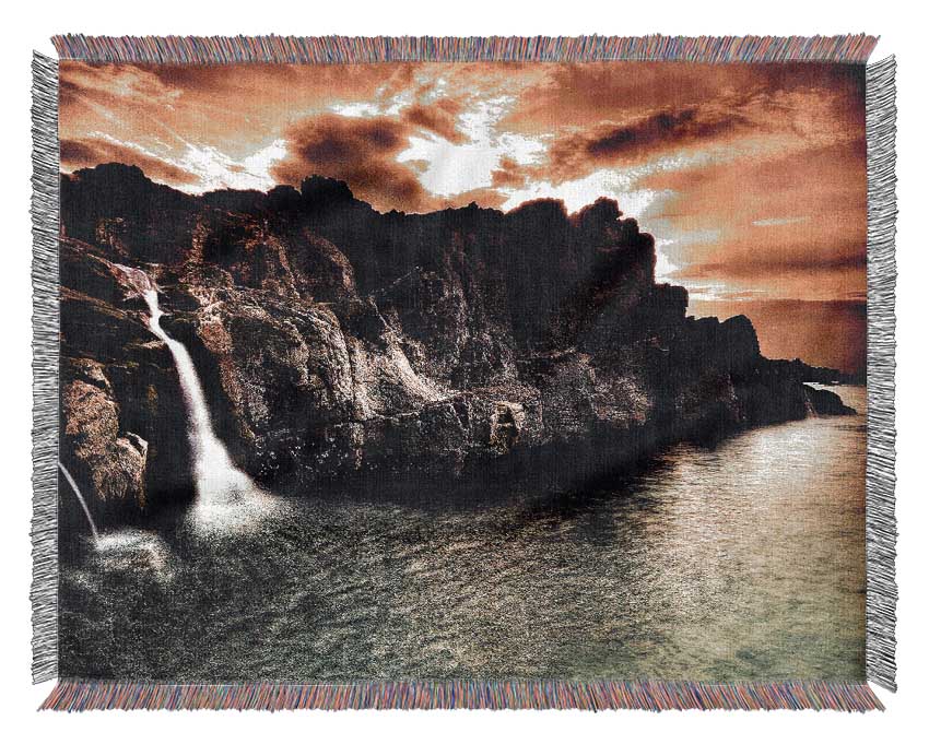 The Cliffs Into The Sea Woven Blanket