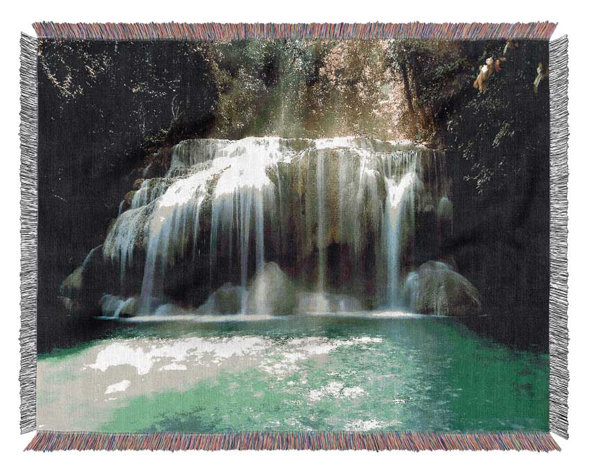 Waterfall Paradise Clear Waters Woven Blanket