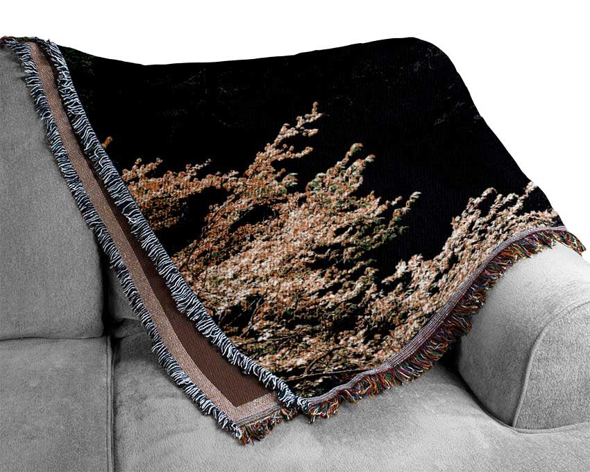Forest Waterfall Gush Woven Blanket