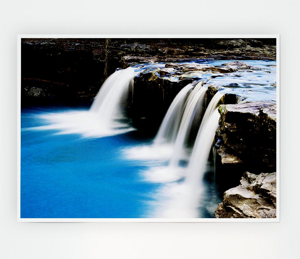 Flow Of The Waterfall Print Poster Wall Art