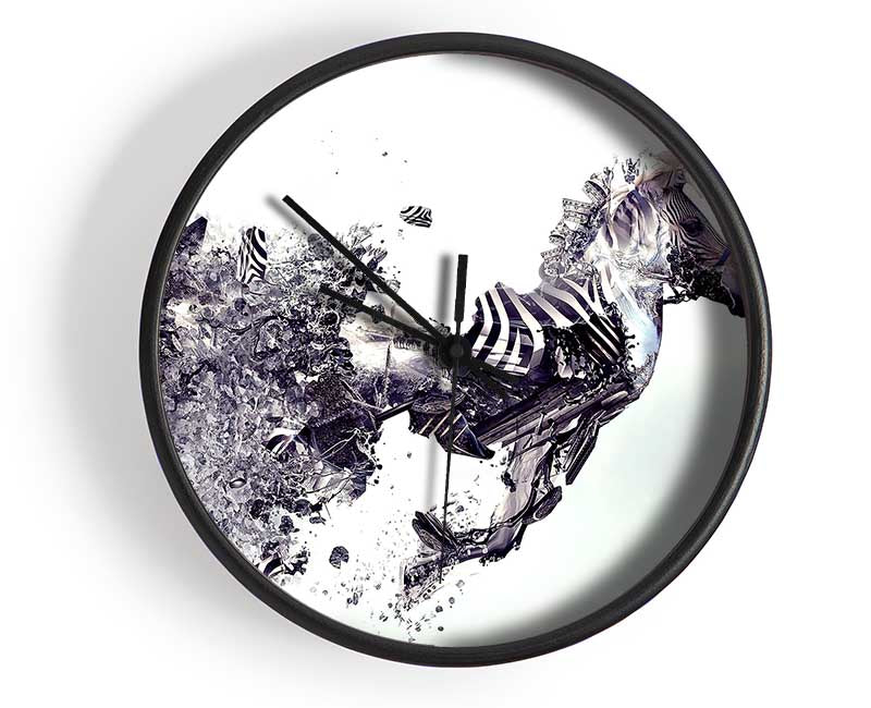 Abstract Zebra Clock - Wallart-Direct UK