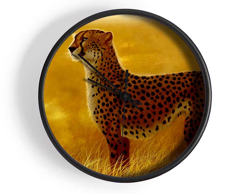African Cheetah Clock - Wallart-Direct UK