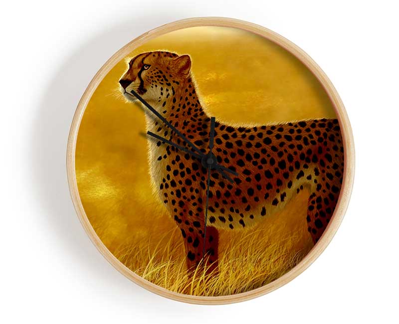 African Cheetah Clock - Wallart-Direct UK