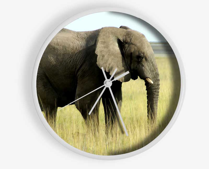 African Elephant Namibia Clock - Wallart-Direct UK