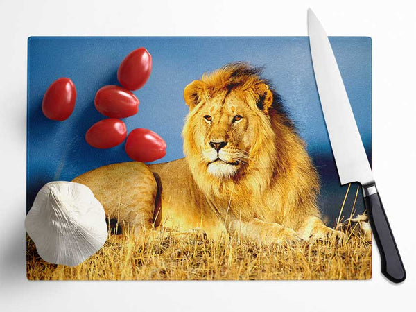 African Lion King Glass Chopping Board