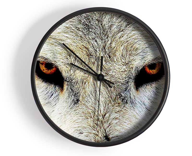 Arctic Wolf Eyes Clock - Wallart-Direct UK