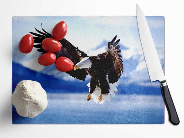 Bald Eagle In Flight Alaska Glass Chopping Board