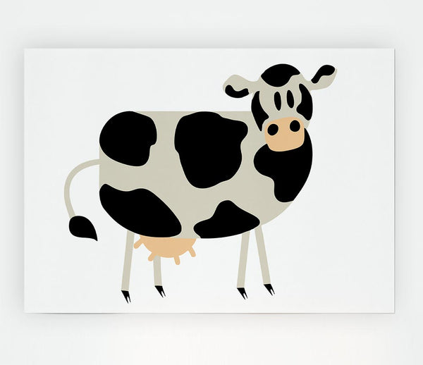 Cow Stare Print Poster Wall Art