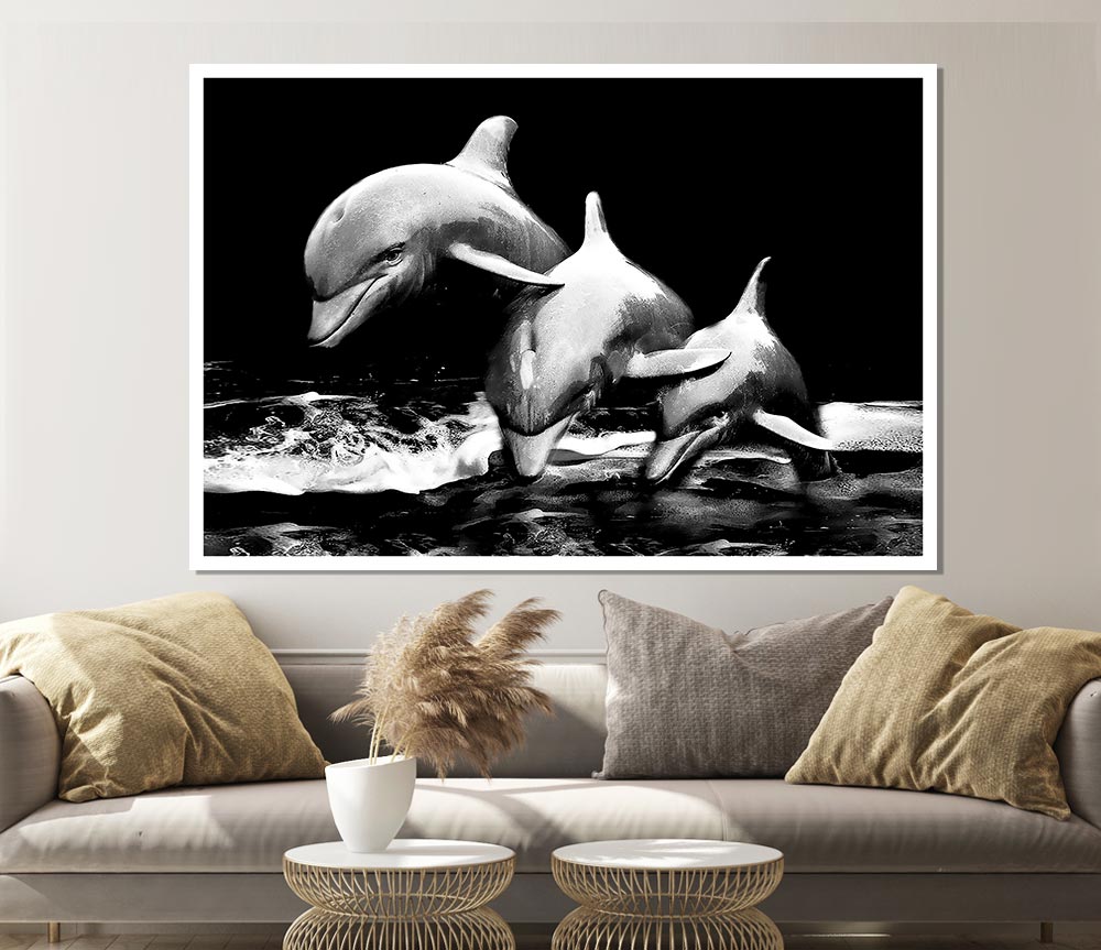 Dolphins Print Poster Wall Art