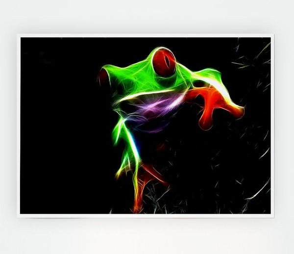 Frog Blaze Print Poster Wall Art