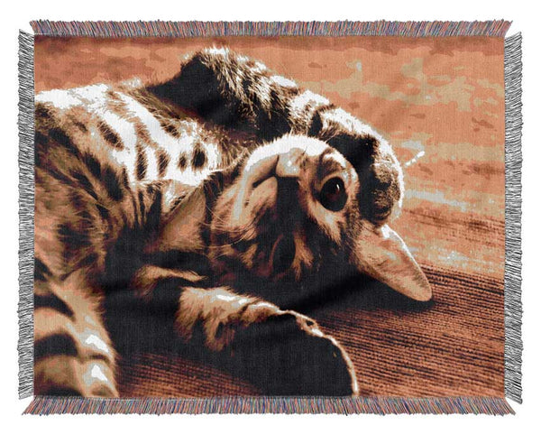 Funny Cat Woven Blanket