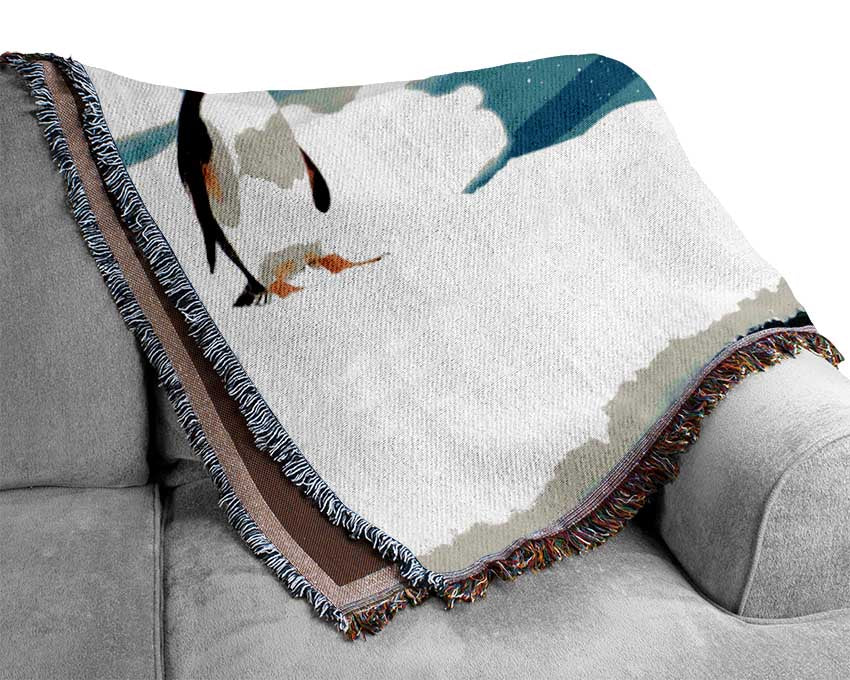 Gentoo Penguins Antarctica Woven Blanket