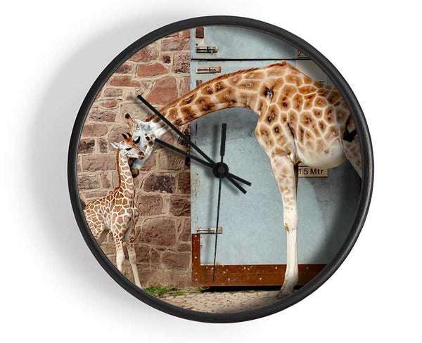 Giraffe Motherly Love Clock - Wallart-Direct UK
