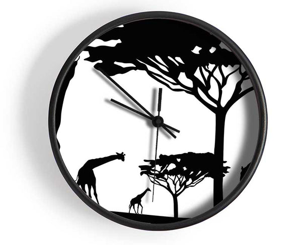 Giraffe Silhouette Clock - Wallart-Direct UK