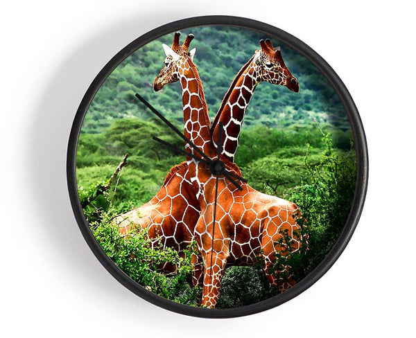 Giraffes Africa Clock - Wallart-Direct UK