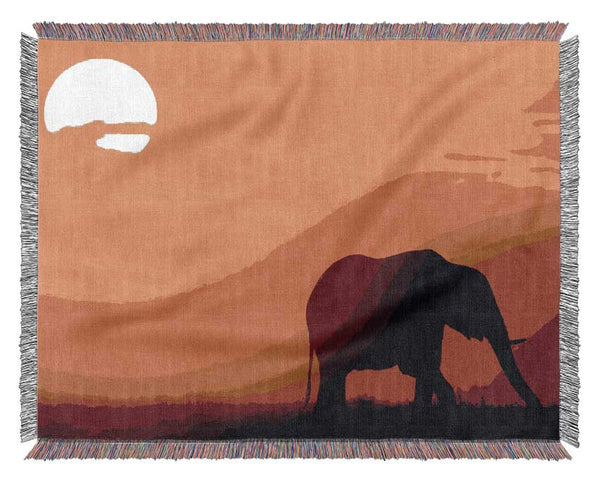 Golden Elephant Woven Blanket