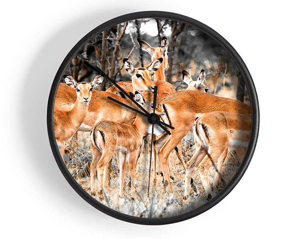 Herd Of Deer Clock - Wallart-Direct UK