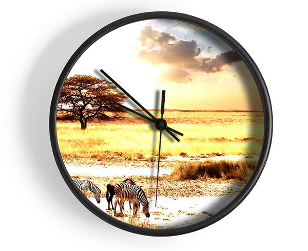 Herd Of Zebras Clock - Wallart-Direct UK
