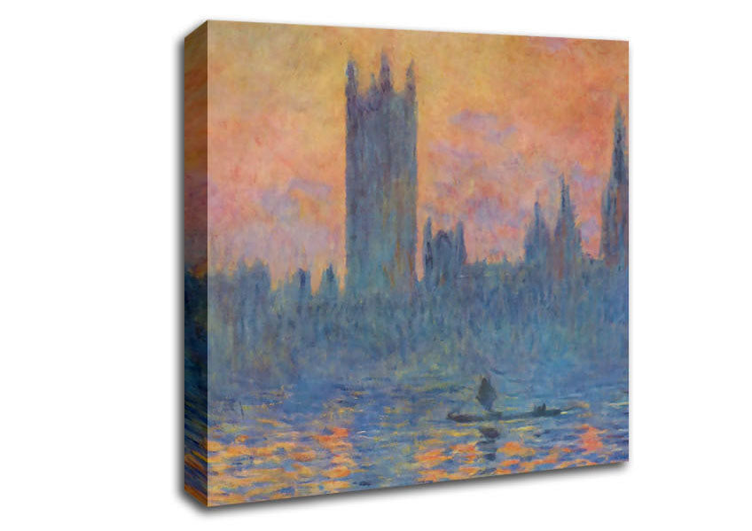 Picture of Monet London Parliament In Winter Square Canvas Wall Art