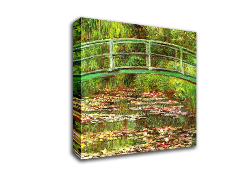 Picture of Monet Bridge Over The Sea Rose Pond Square Canvas Wall Art