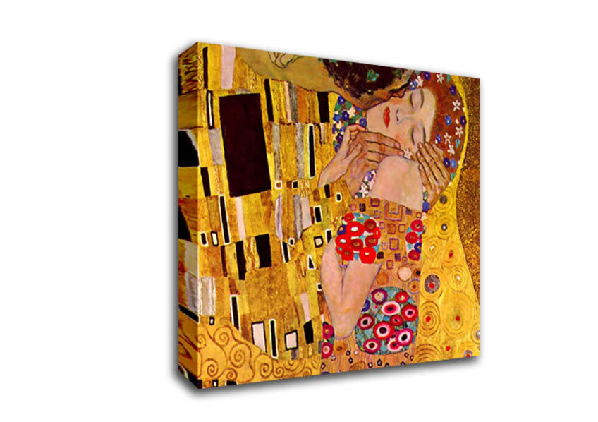 Picture of Klimt The Kiss Close Square Canvas Wall Art