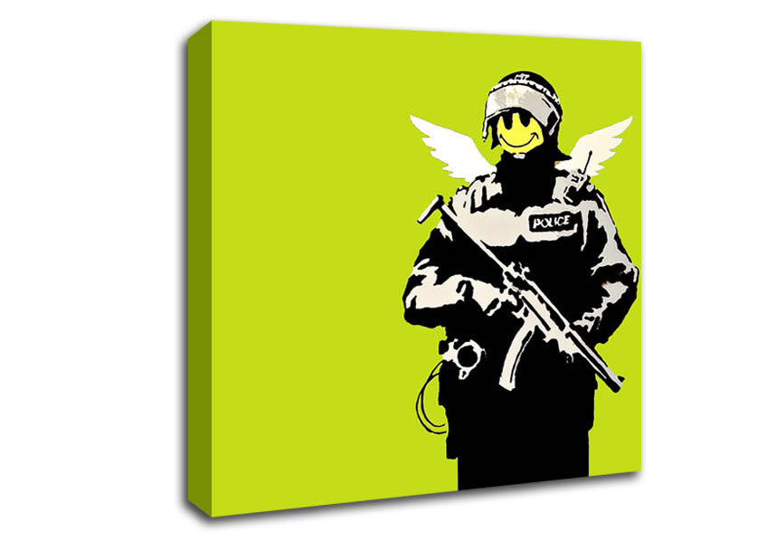 Picture of Angel Copper Lime Green Square Canvas Wall Art