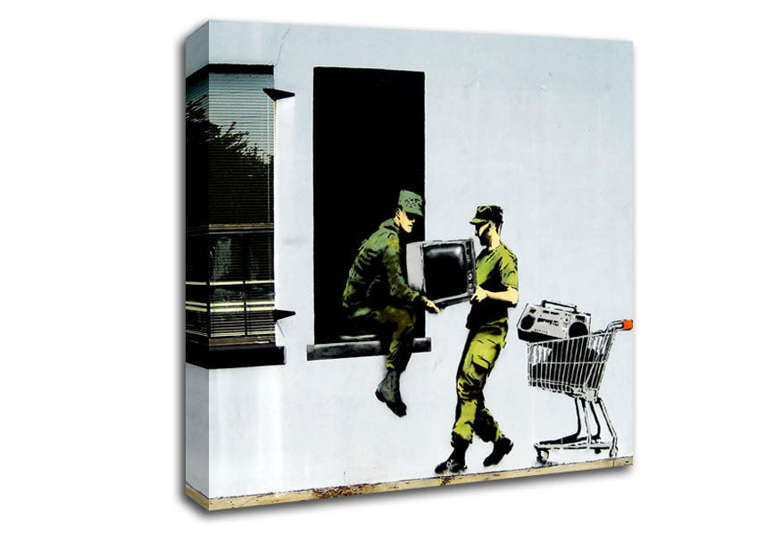 Picture of Army Heist Square Canvas Wall Art