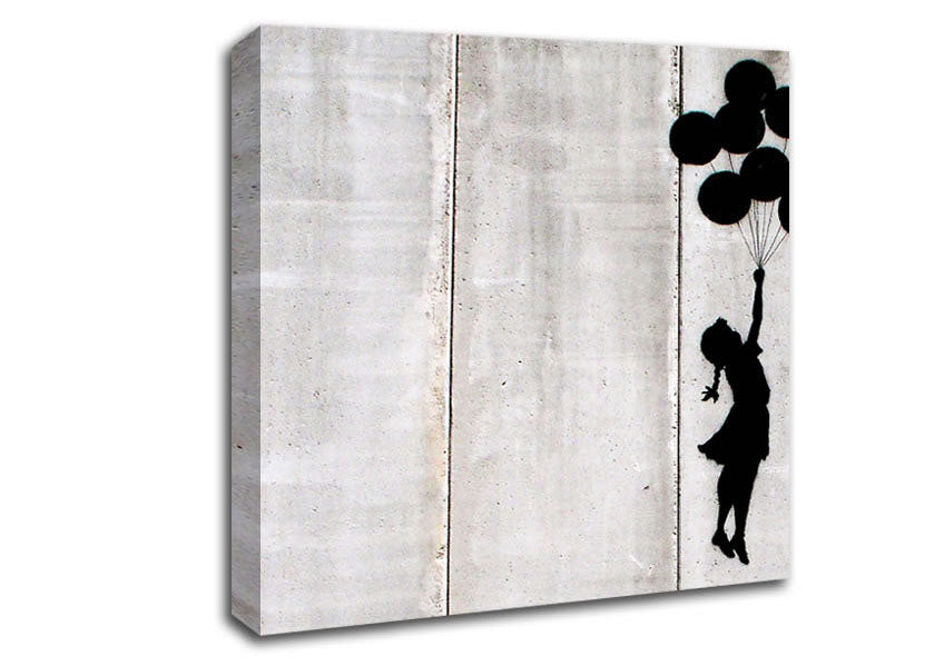 Picture of Balloon Girl Fly Square Canvas Wall Art
