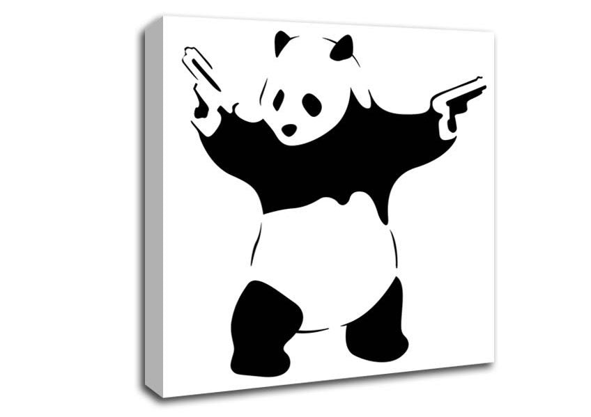 Picture of Panda Guns Square Canvas Wall Art