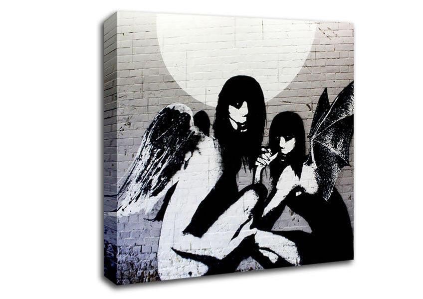 Picture of Angels In Moonlight Square Canvas Wall Art