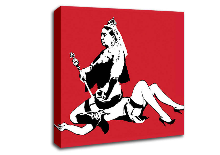 Picture of Queen Elizabeth Legs Red Square Canvas Wall Art
