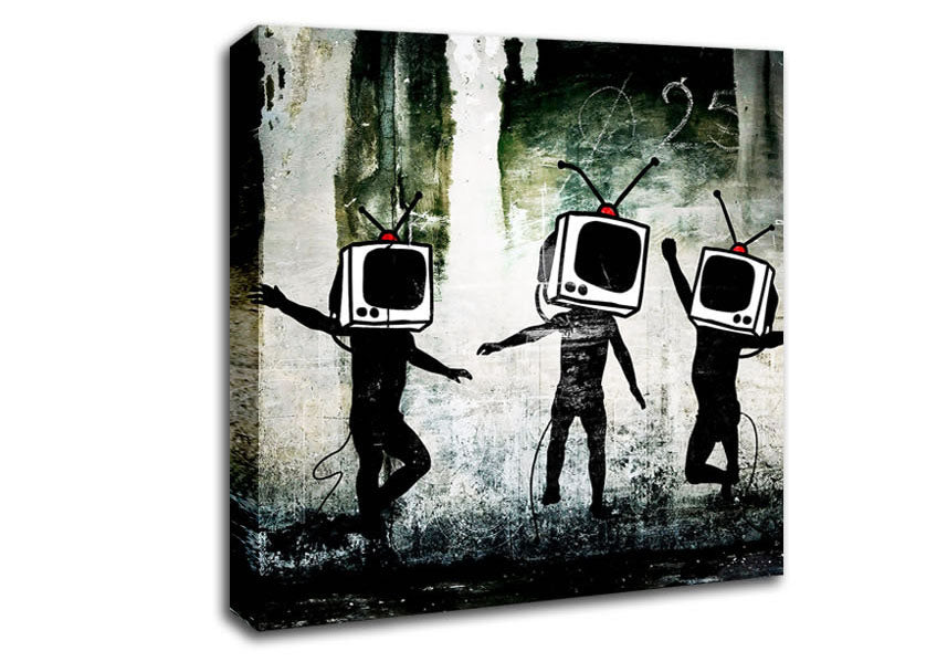 Picture of Tv Heads Square Canvas Wall Art