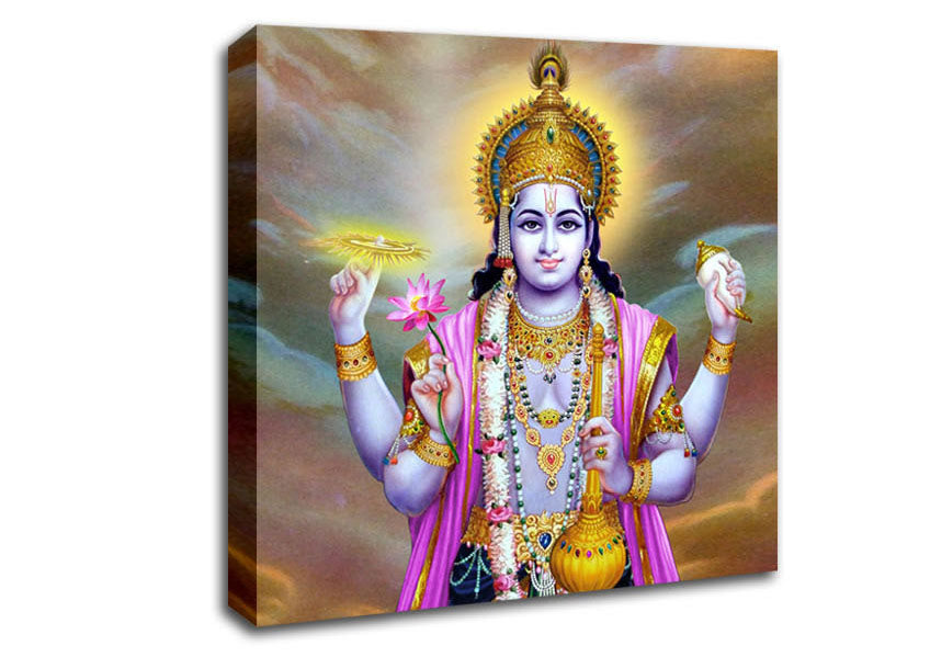 Picture of Hindu Vishnu Square Canvas Wall Art