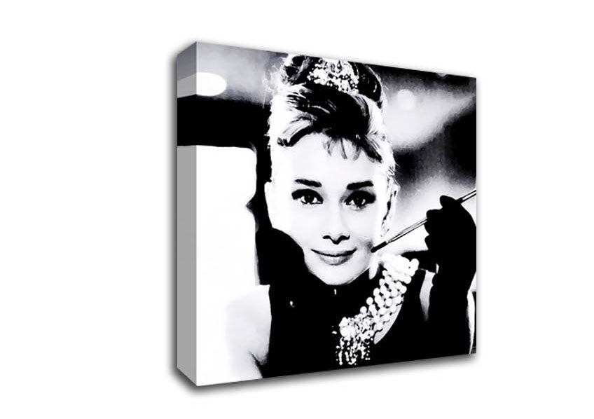 Picture of Audrey Hepburn Breakfast At Tiffanys Square Canvas Wall Art