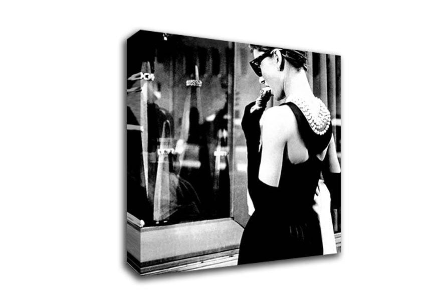 Picture of Audrey Hepburn Window Delight Square Canvas Wall Art