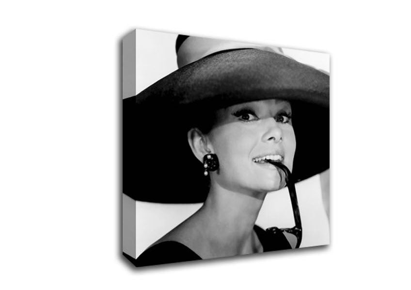 Picture of Audrey Hepburn Hat Square Canvas Wall Art