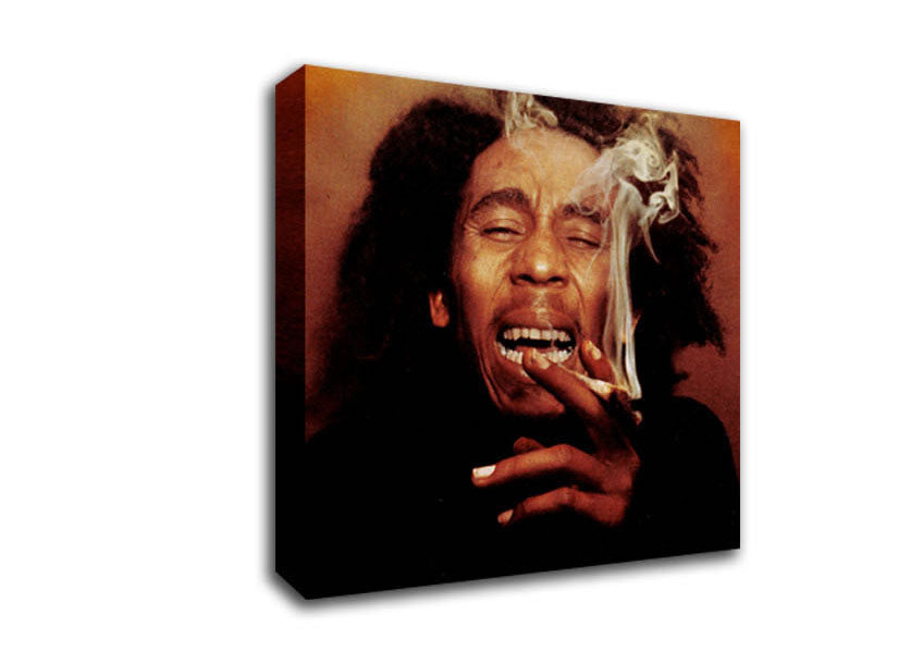 Picture of Bob Marley Laugh Square Canvas Wall Art
