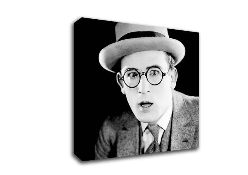 Picture of Harold Lloyd Portrait Square Canvas Wall Art