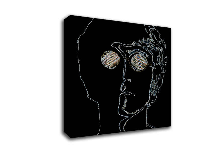 Picture of John Lennon Black Square Canvas Wall Art