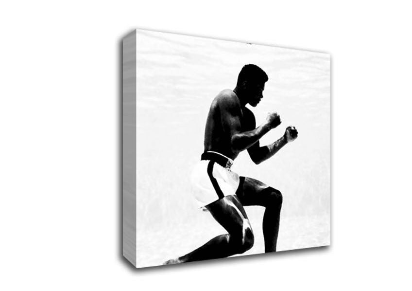 Picture of Muhammad Ali Boxing Under Water Square Canvas Wall Art