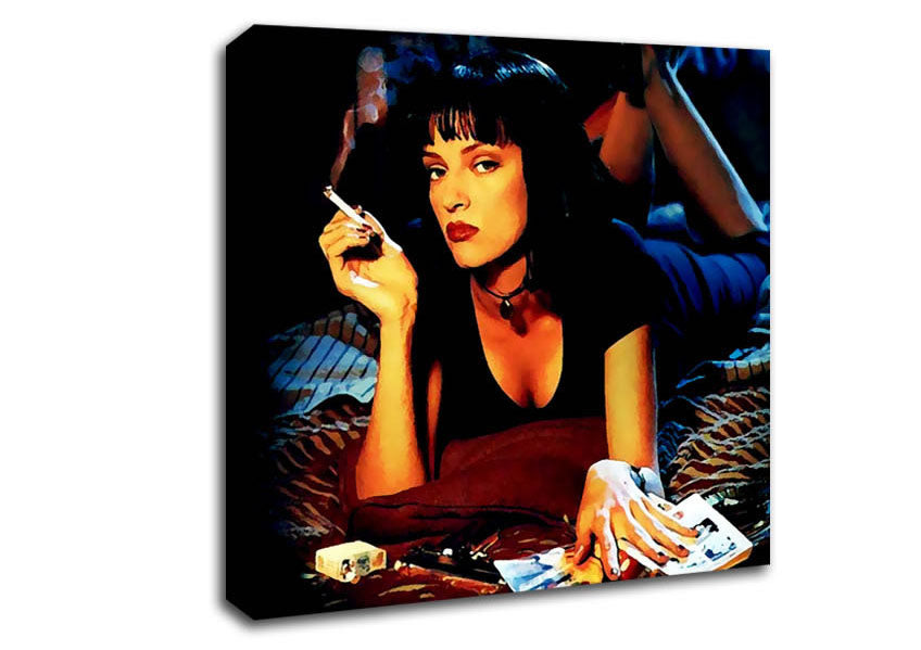 Picture of Uma Thurman Is Mia Pulp Fiction Square Canvas Wall Art
