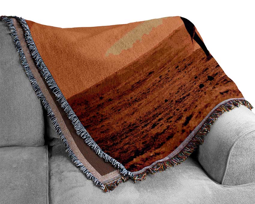 Hurd Of Elephants Woven Blanket