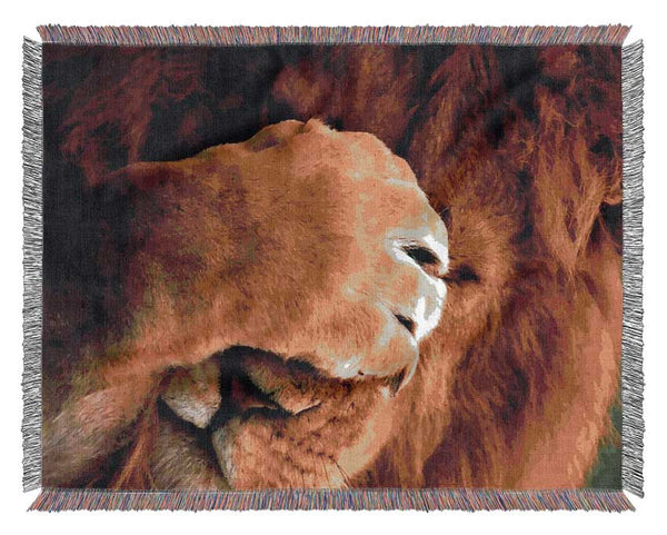 I Hate Mondays Lion Woven Blanket