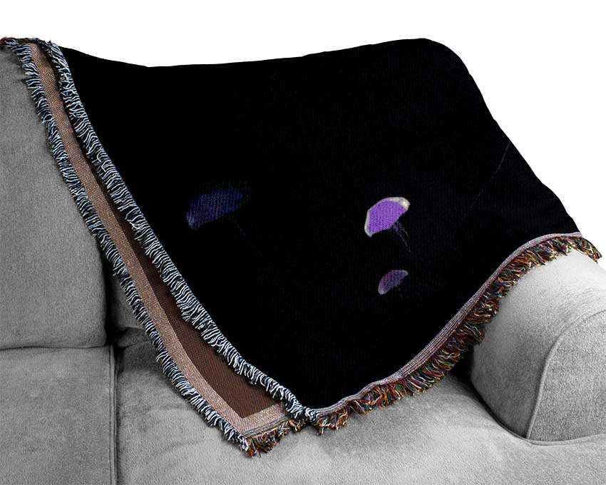 Jellyfish Lights Up The Ocean Woven Blanket