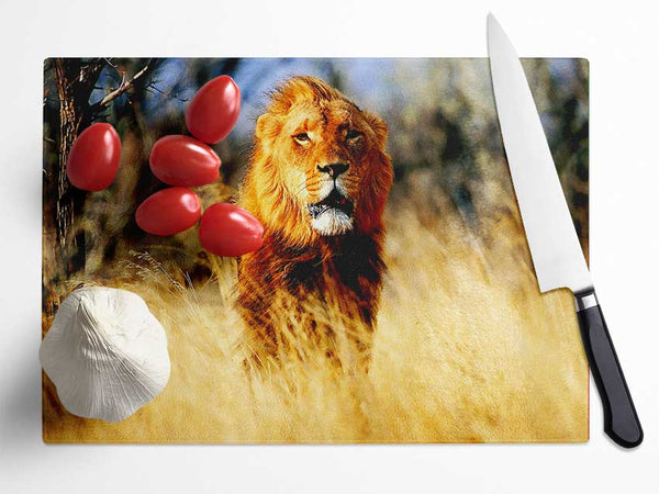 Lion Jungle Glass Chopping Board